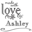 We offer unique fancy stamps with layouts. Made with Love is one. Choose font style and ink color. Fast shipping